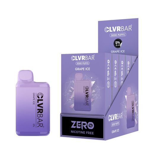 CLVRBAR Zero Nicotine Disposable Device (Grape Ice - 5000 Puffs)