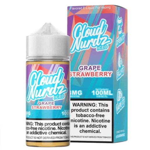 Cloud Nurdz ICED Tobacco-Free E-Liquid 100ml (Strawberry Grape) 3mg