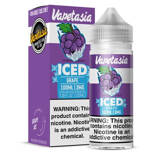 Vapetasia ICED Synthetic Nicotine E-Liquid 100ml (Grape) 3mg