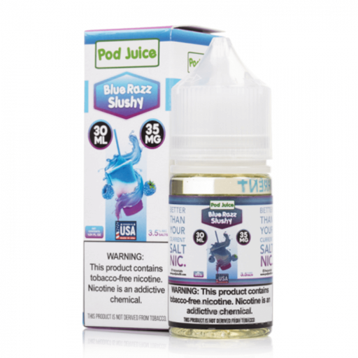 Pod Juice Synthetic salt nicotine E-liquid 30ml (Blue Razz Slushy) 35mg