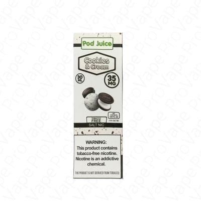 Pod Juice Synthetic salt nicotine E-liquid 30ml (Cookies & Cream) 35mg