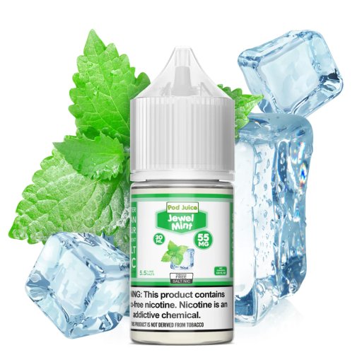 Pod Juice Synthetic salt nicotine E-liquid 30ml (Jewel Mint) 55mg