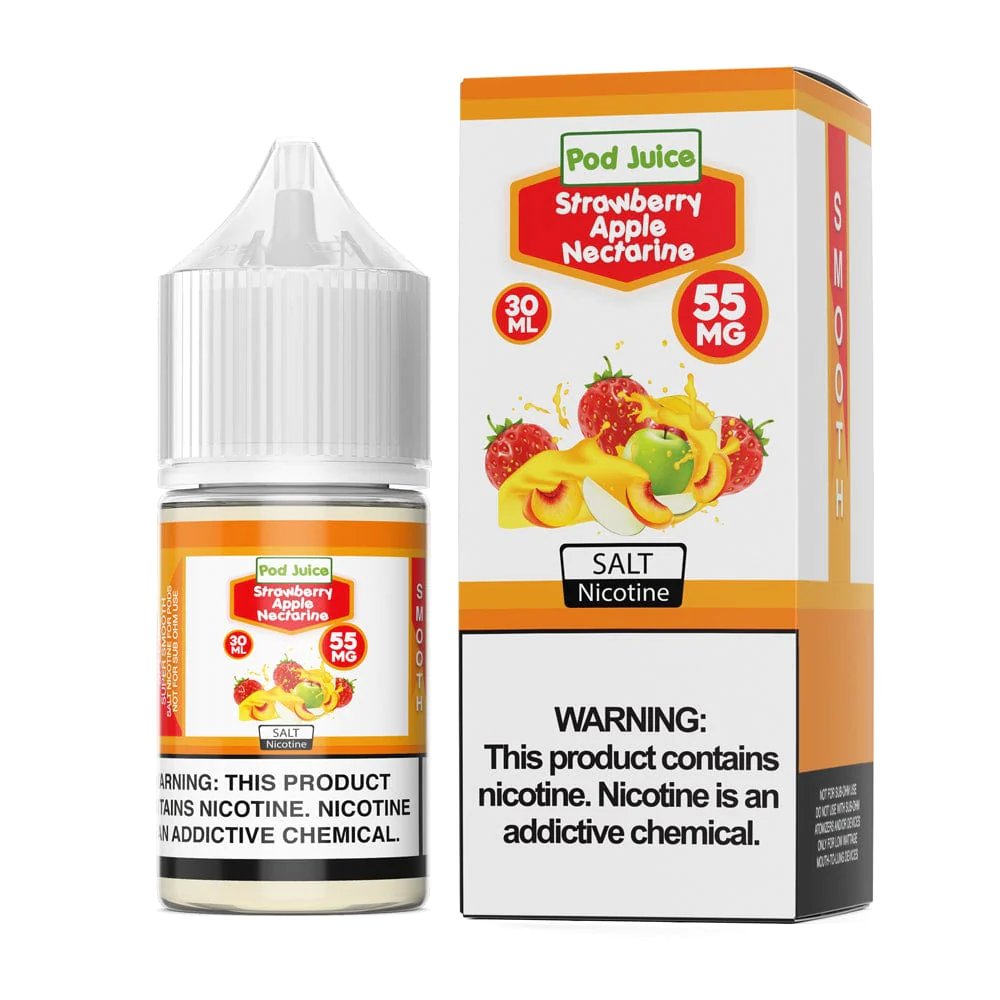 Pod Juice Synthetic salt nicotine E-liquid 30ml (Strawberry Apple Nectar)  35mg - VapeShire