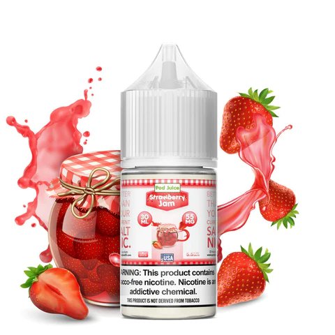 Pod Juice Synthetic salt nicotine E-liquid 30ml (Strawberry Jam) 35mg