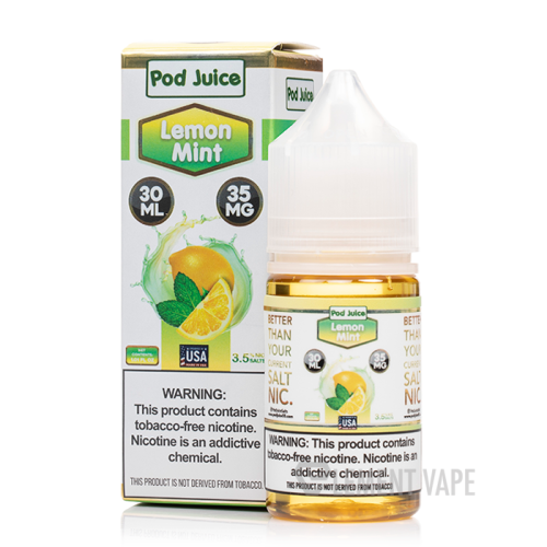 Pod Juice Synthetic salt nicotine E-liquid 30ml (Lemon Mint) 35mg