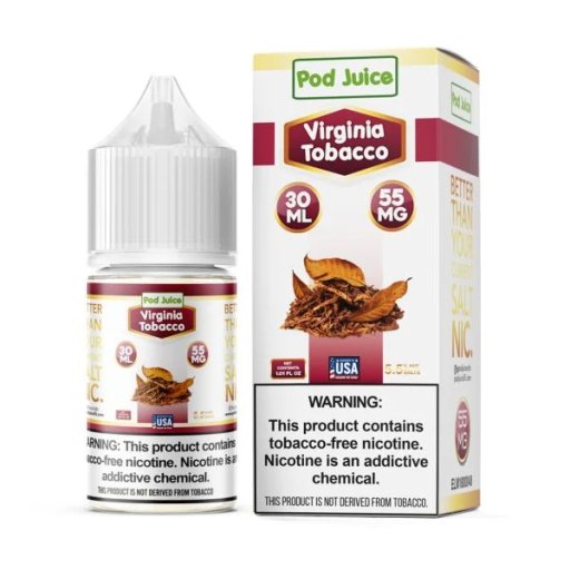 Pod Juice Synthetic salt nicotine E-liquid 30ml (Virginia Tobacco) 55mg