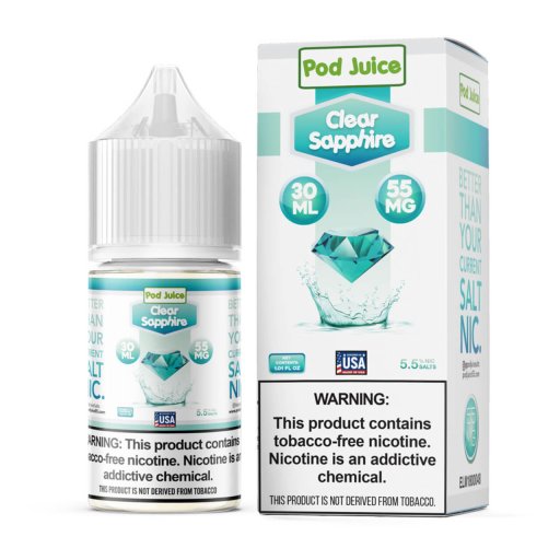 Pod Juice Synthetic salt nicotine E-liquid 30ml (Clear Sapphire) 35mg
