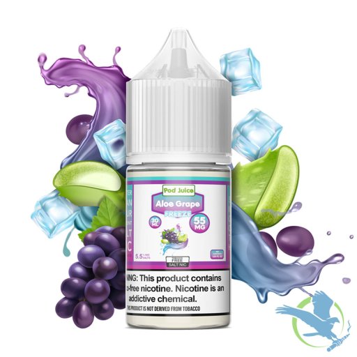 Pod Juice ICED Synthetic Nicotine Salt E-Liquid 30ml (Aloe Grape Freeze) 35mg
