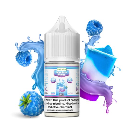 Pod Juice ICED Synthetic Nicotine Salt E-Liquid 30ml (Blue Razz Slushy Freeze) 35mg