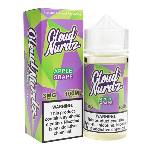 Cloud Nurdz Synthetic Nicotine E-Liquid 100ml (Grape Apple) 3mg