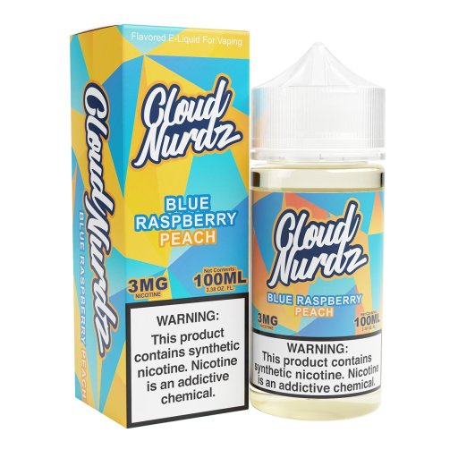 Cloud Nurdz Synthetic Nicotine E-Liquid 100ml (Peach Blue Raspberry) 3mg