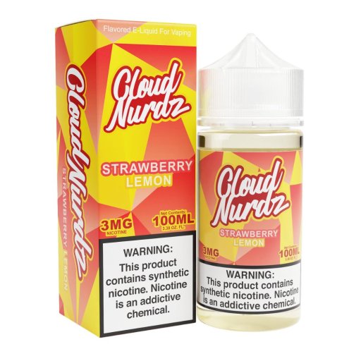 Cloud Nurdz Synthetic Nicotine E-Liquid 100ml (Strawberry Lemon) 3mg