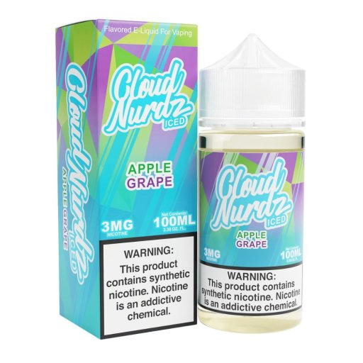 Cloud Nurdz ICED Tobacco-Free E-Liquid 100ml (Grape Apple) 3mg