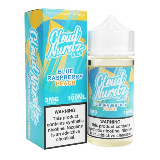 Cloud Nurdz ICED Tobacco-Free E-Liquid 100ml (Peach Blue Raspberry) 3mg