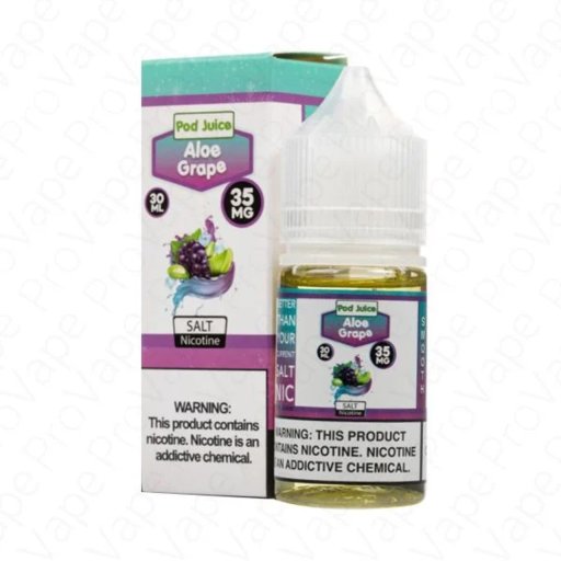 Pod Juice Synthetic salt nicotine E-liquid 30ml (Aloe Grape) 35mg