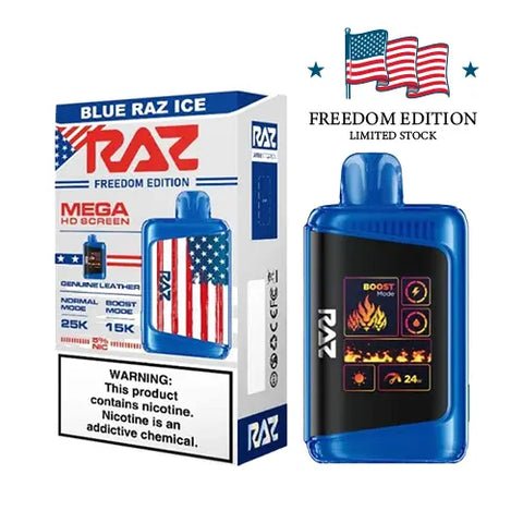 Raz Dc 25000 Disposable Vape Blue Raz Ice (Freedom Edition)